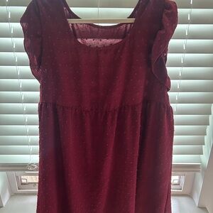 SHEIN Burgundy Midi Dress